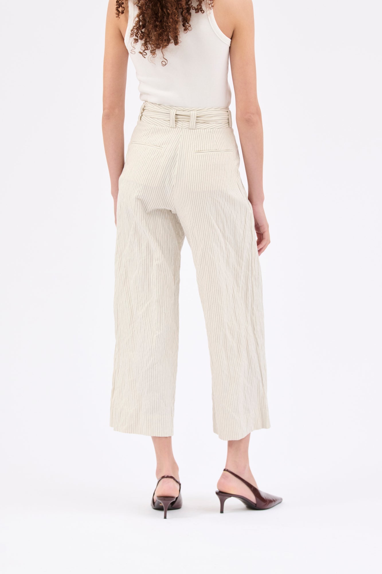 Odeeh, Pinstripe Gabardine, Ivory, Hose