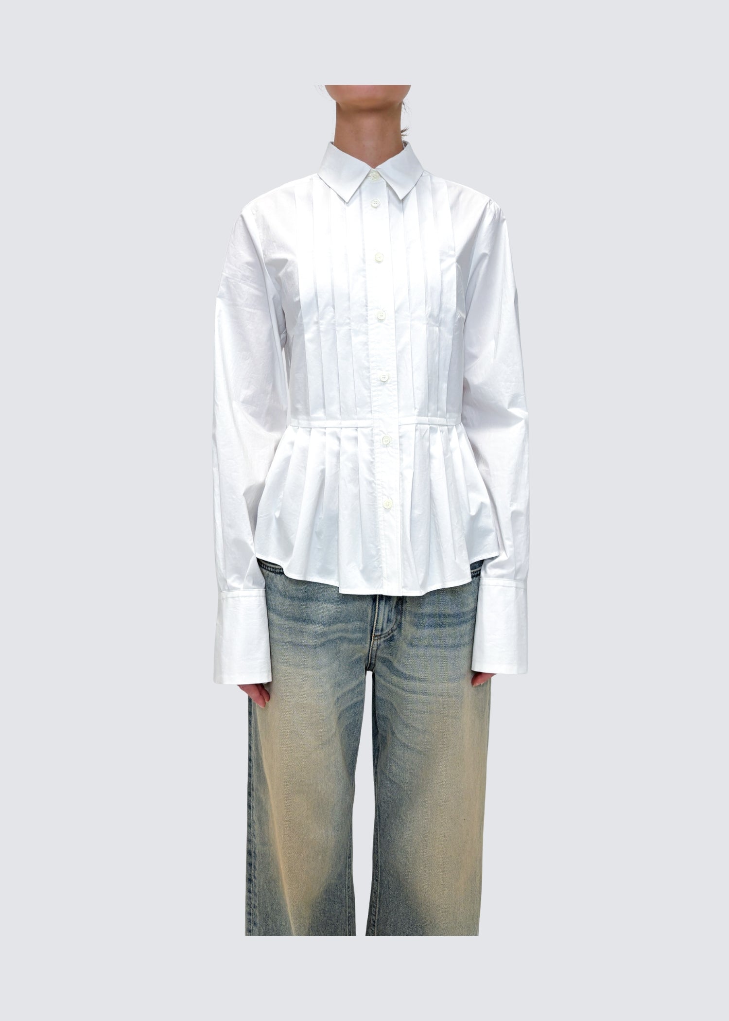 Odeeh, Poplin, White, Bluse