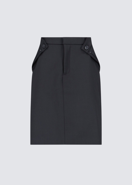 Cut-Out Skirt, Black, Midi Skirt