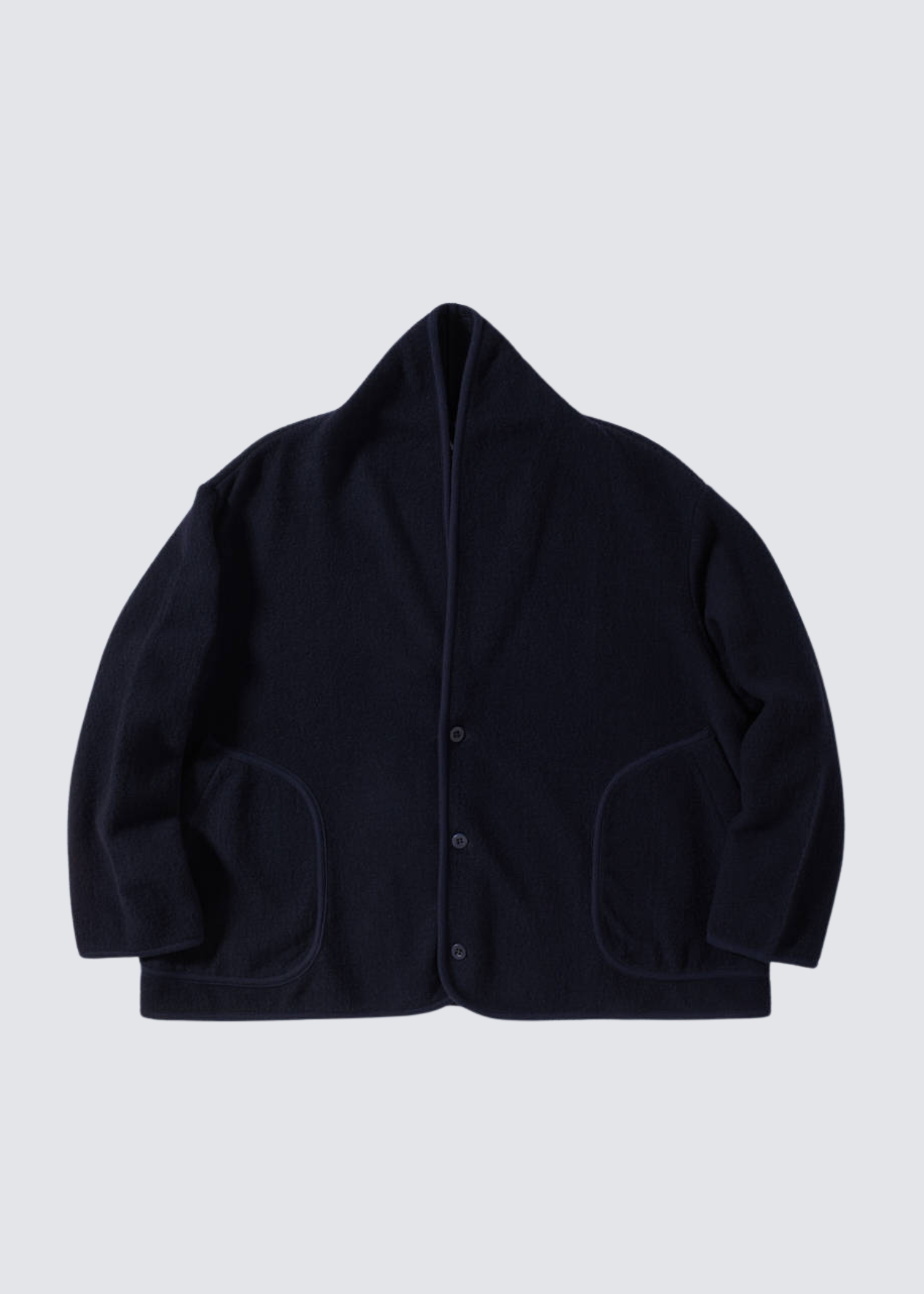 LABO.ART dunkelblaue Fleece-Jacke aus Wolle - Flatshot