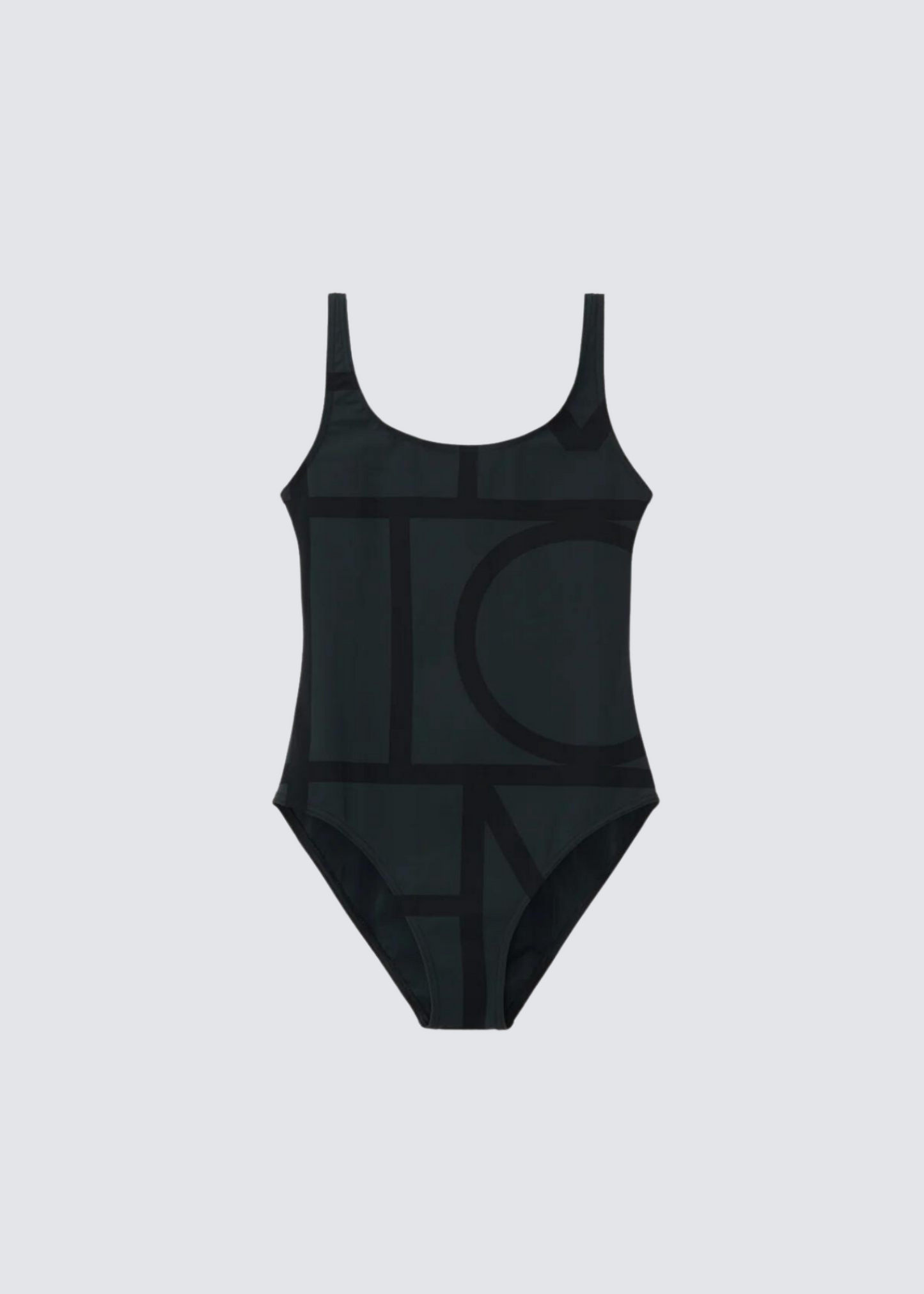 Monogram Suit, Black, Swimsuit