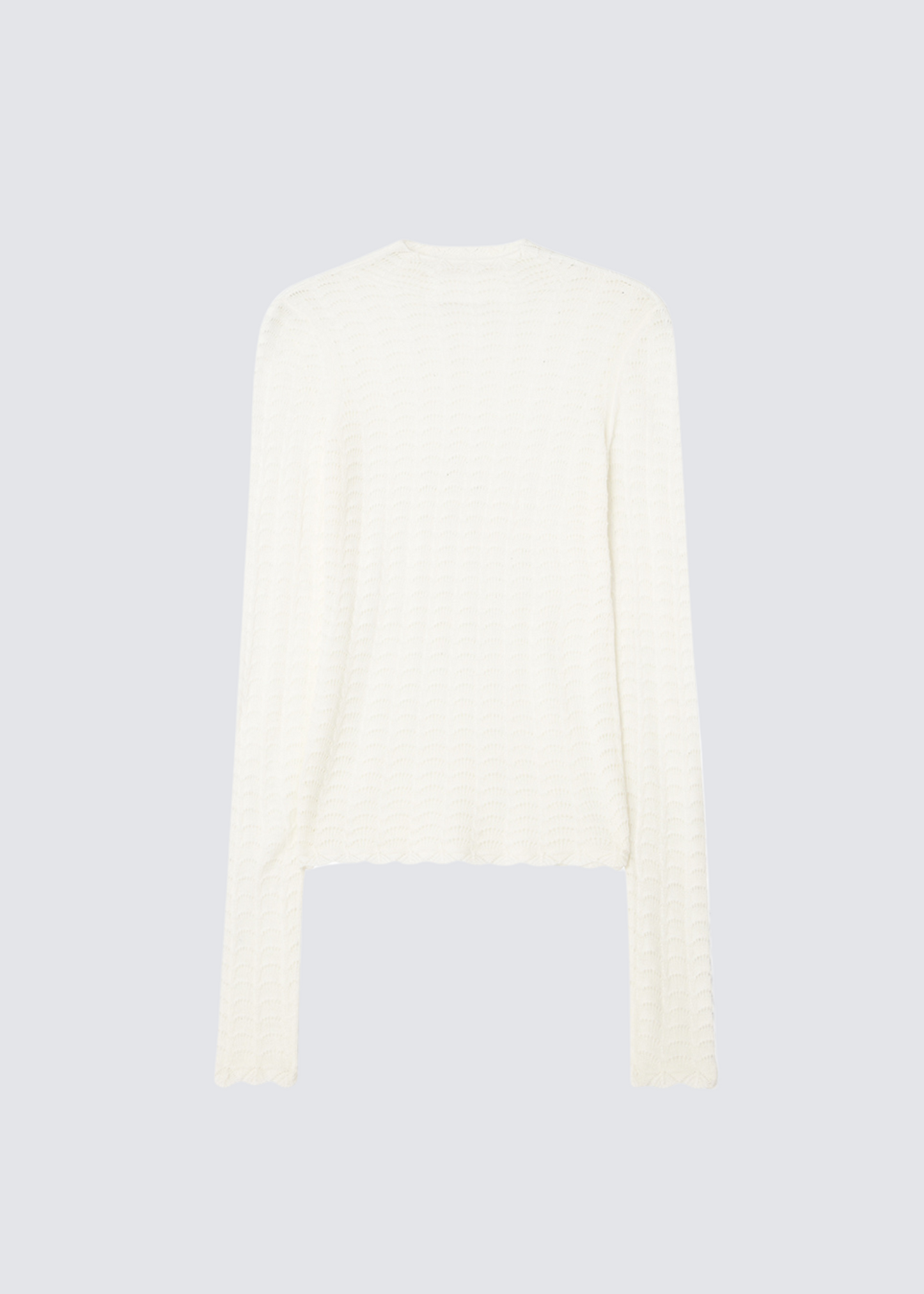 Lace Knit Top, White, Longsleeve