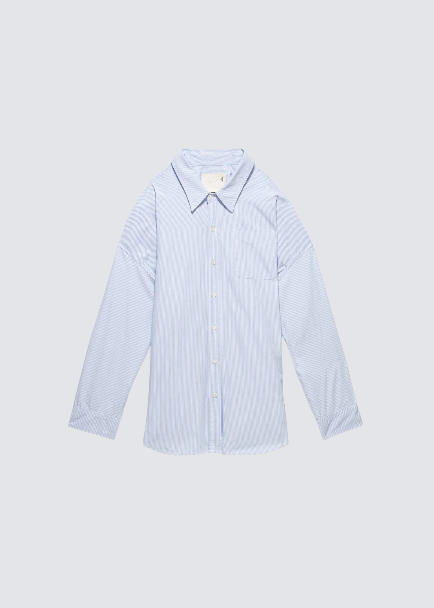 Drop Neck Oxford Shirt, Blue/White Pinstripe, Hemd