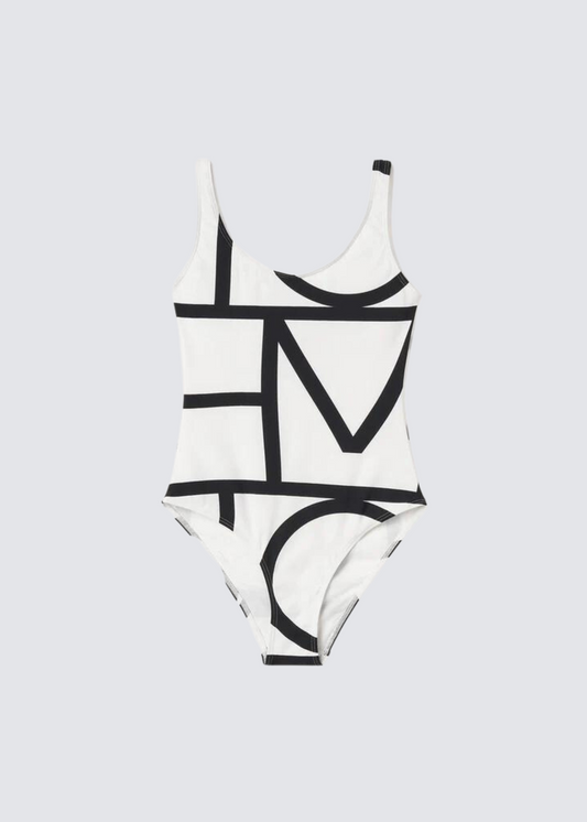 Monogram Suit, Tofu/Black, Swimsuit