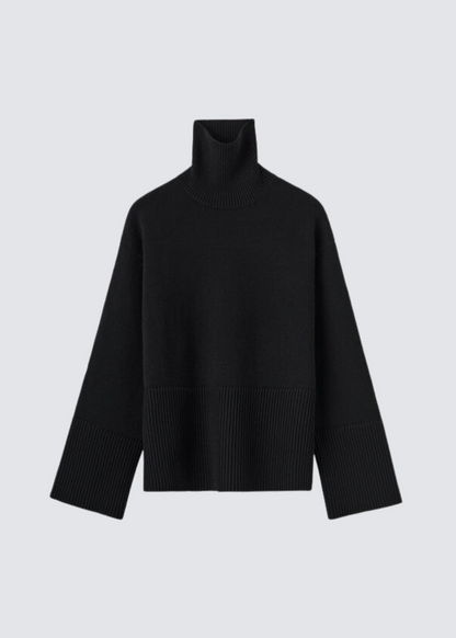 Oversized turtleneck, black, turtleneck 