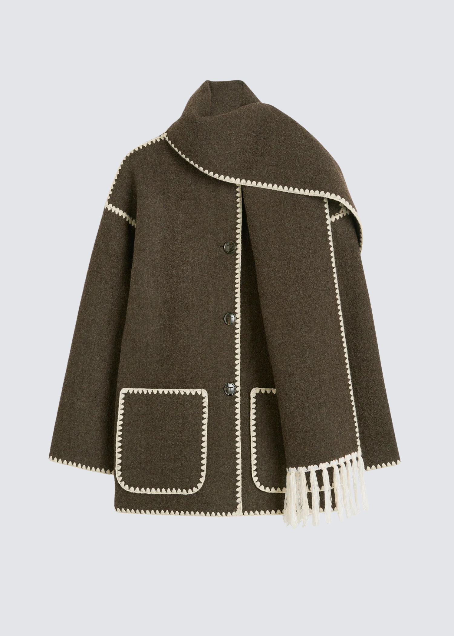 Scarf Jacket, Choco, Jacke