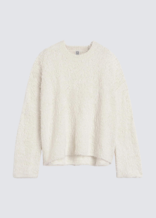 Boxy Silk Knit, Cream, Pullover