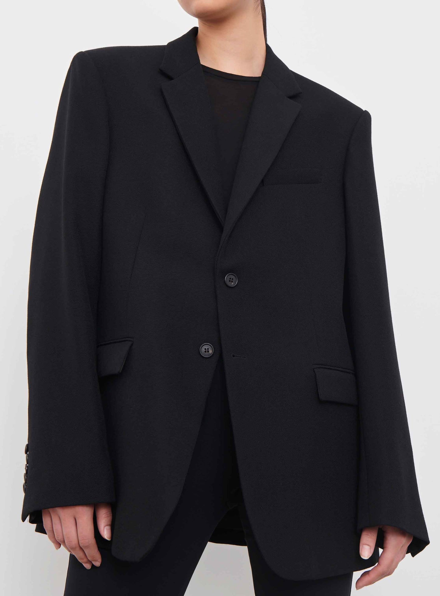 Oversize Single Breasted, Black, Blazer