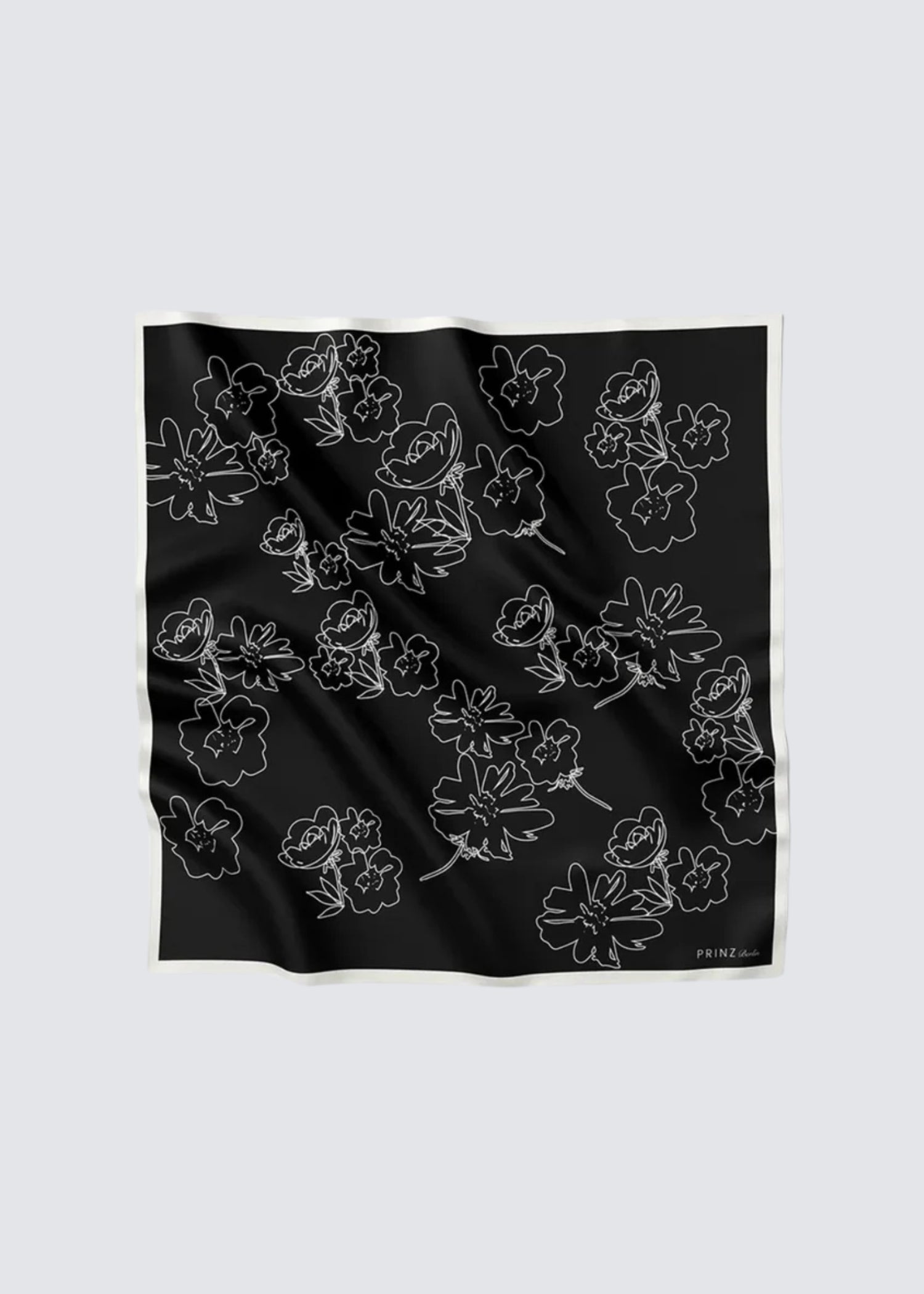 Flowers, Black, Tuch
