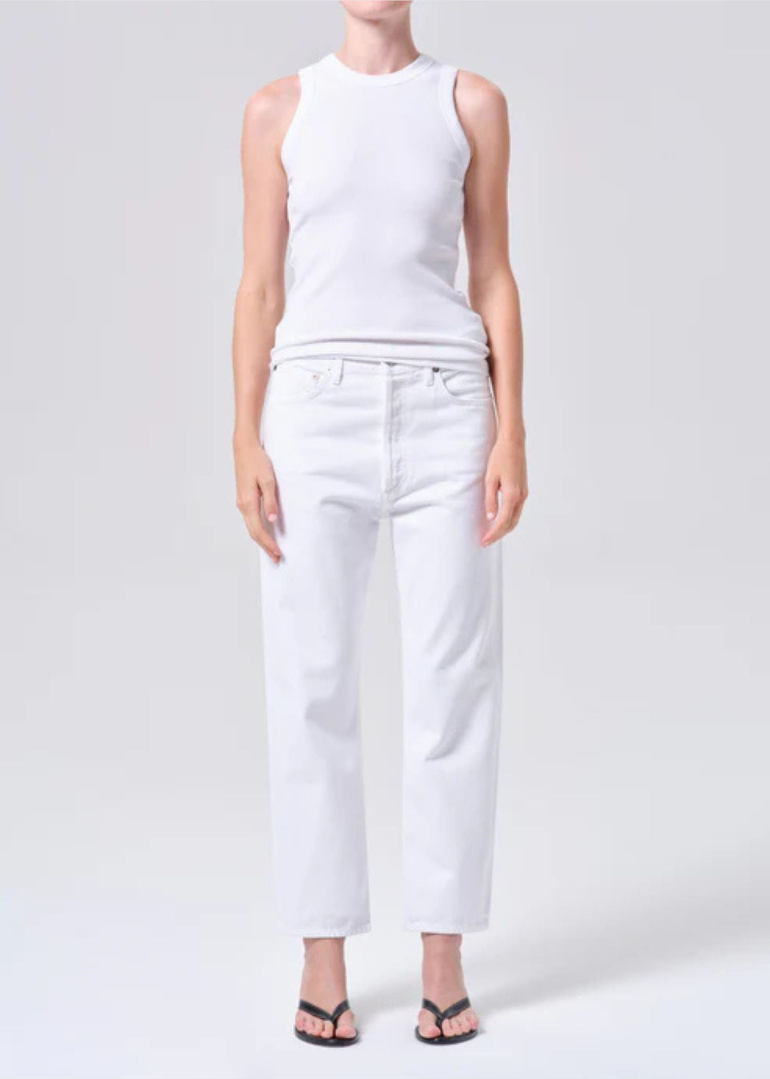 90's Crop, Mid Rise Straight, Marshmallow, Jeans