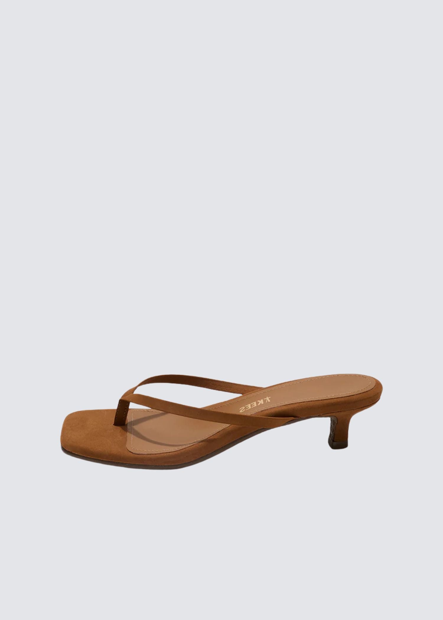 Square Toe Julia, Suede Camel, Flip Flop