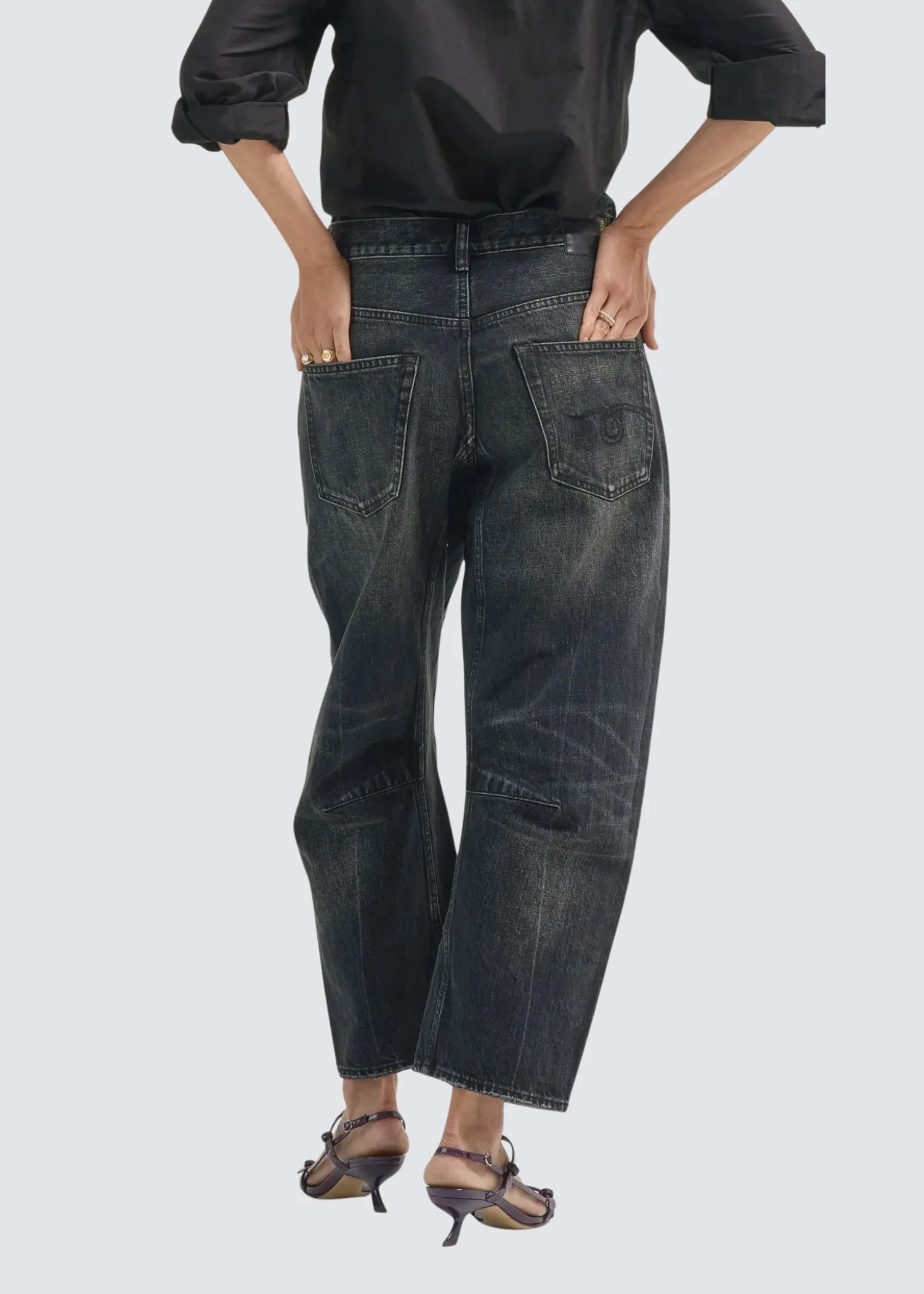 R13, Articulated Knee X-Boyfriend, Brixton Black, Jeans