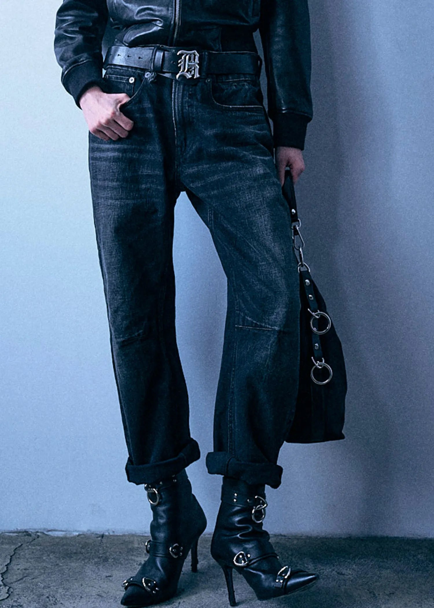 R13, Articulated Knee X-Boyfriend, Brixton Black, Jeans