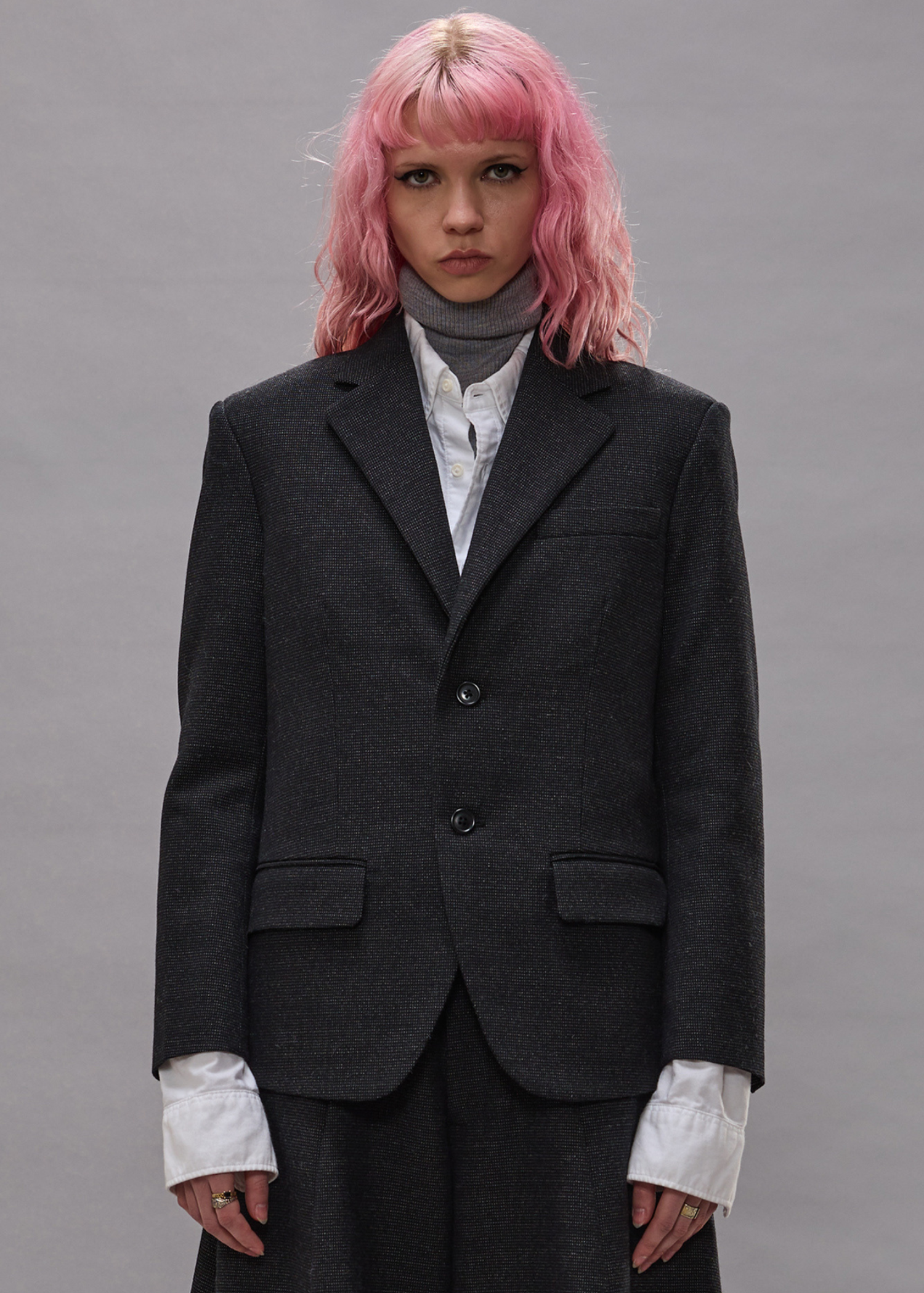 R13, Boyfriend Notch Lapel, Charcoal Grey, Blazer