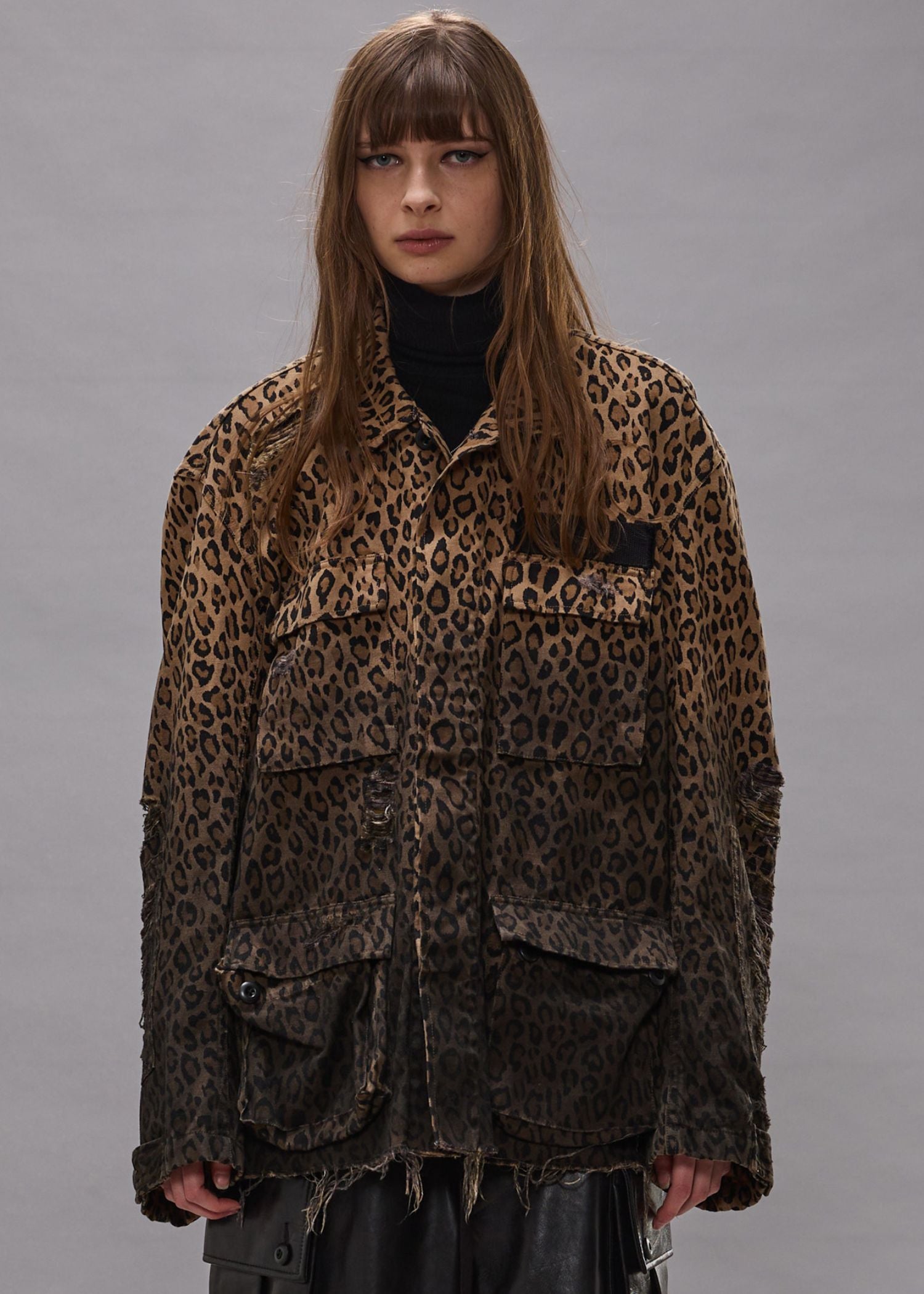R13, Shredded Leopard Abu, Brown Leopard, Jacke