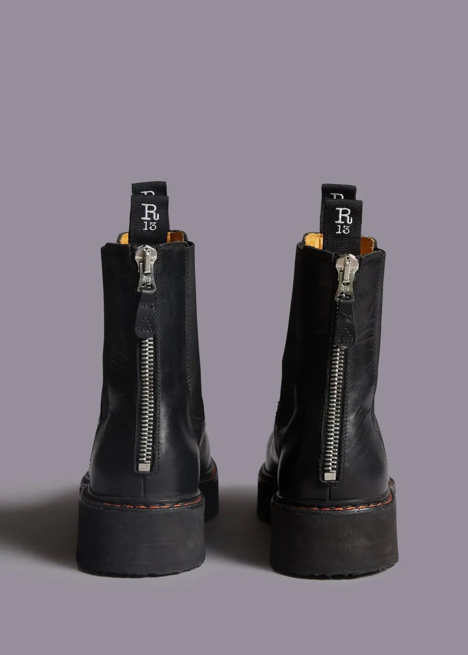 R13, Single Stack Chelsea, Black, Boot