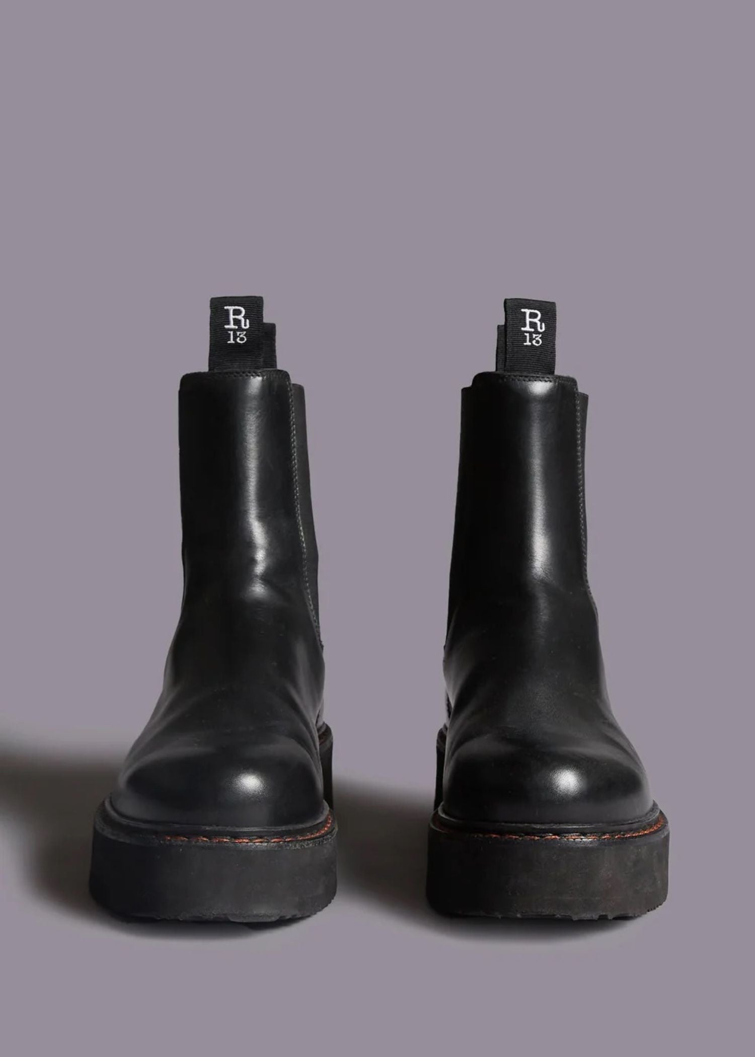 R13, Single Stack Chelsea, Black, Boot