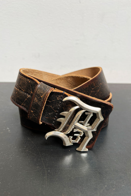 R13 Logo, Vintage Brown, Buckle Belt