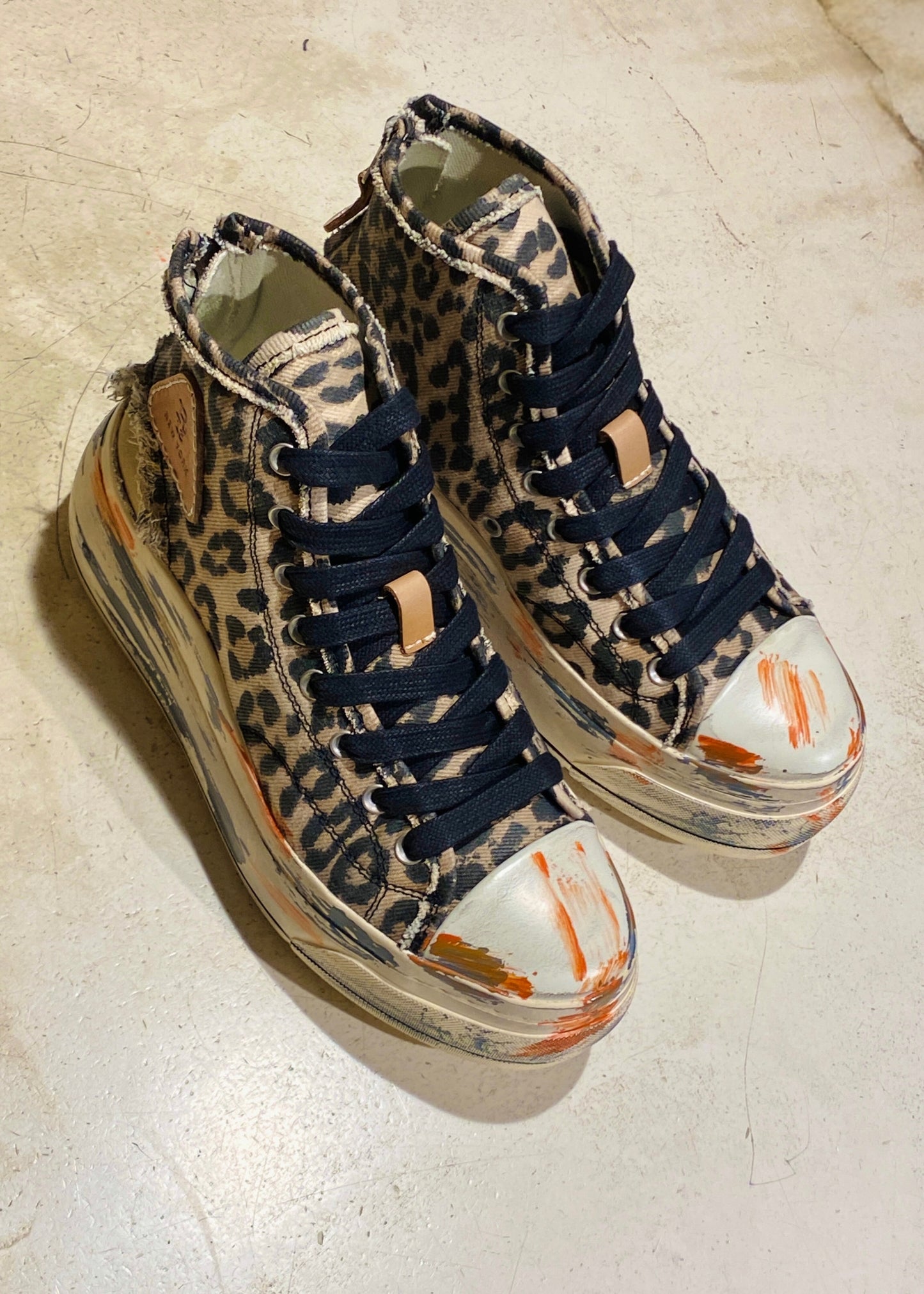 Kurt, Distressed Light Leopard, High Top Sneaker