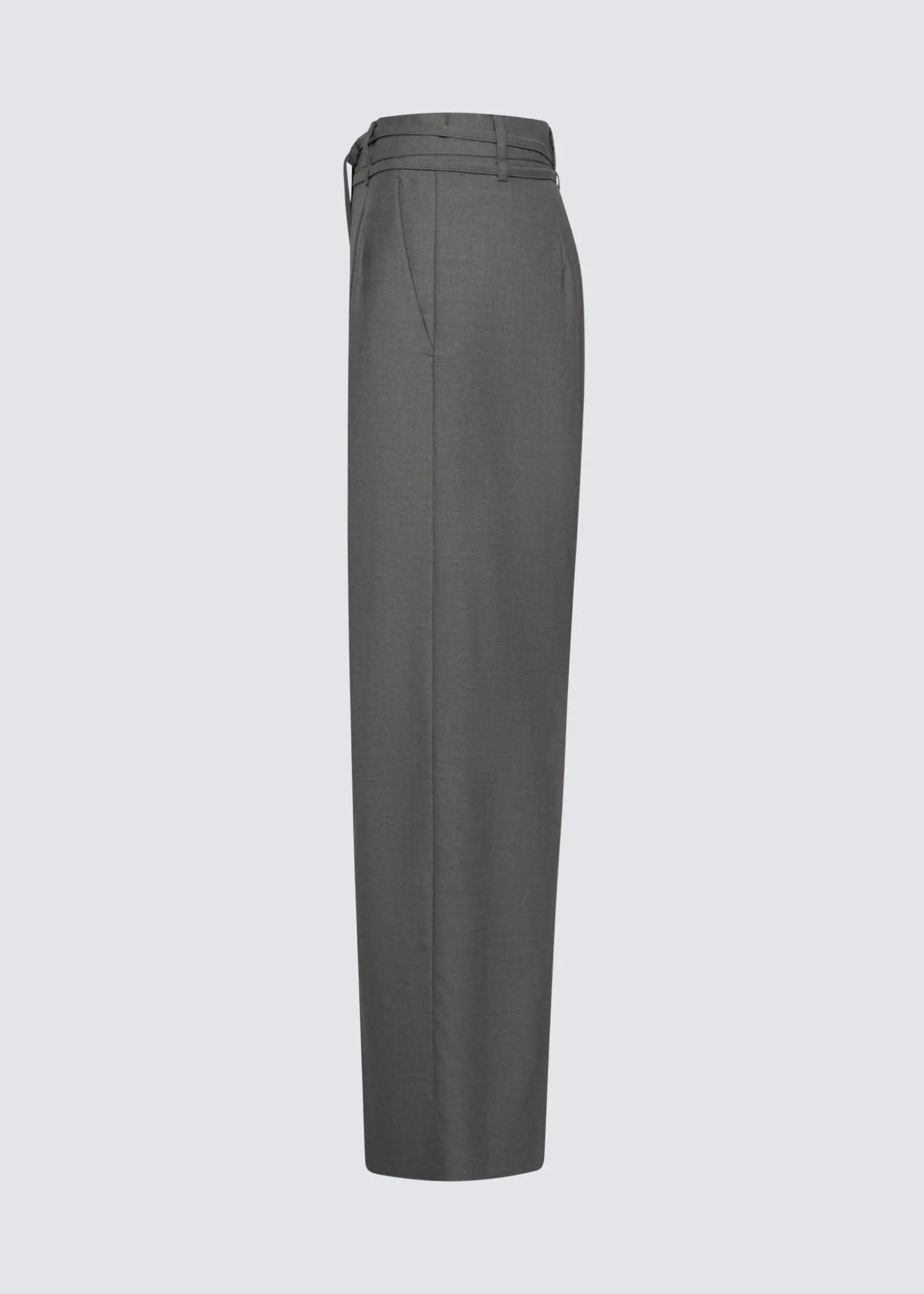 Rossi, Noa Belt Blended Wool Mix, Grau, Hose