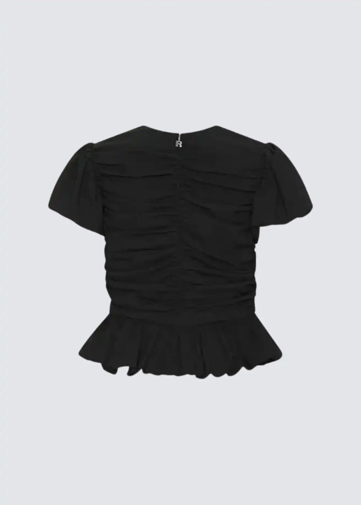 Rotate, Arkira Balloon Ruched Puff Sleeve, Black, Top
