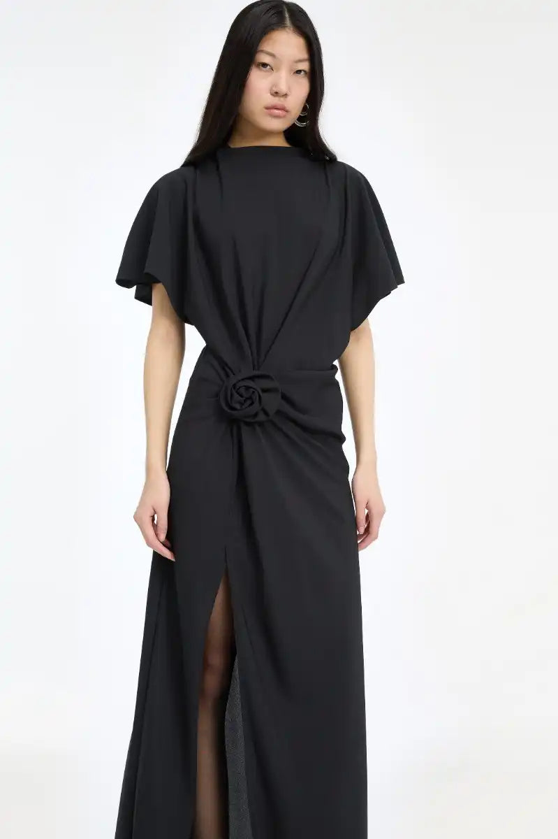 Rotate, Fumino Slit, Black, Maxi-Kleid