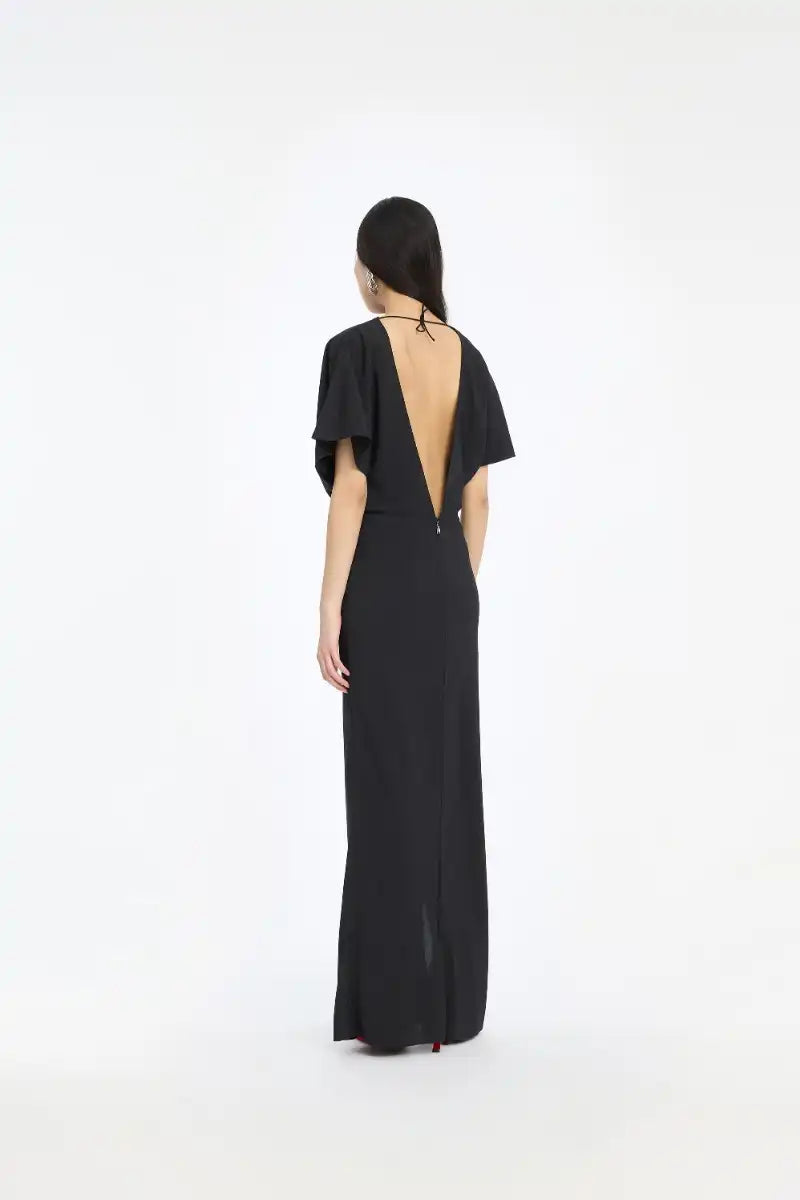 Rotate, Fumino Slit, Black, Maxi-Kleid