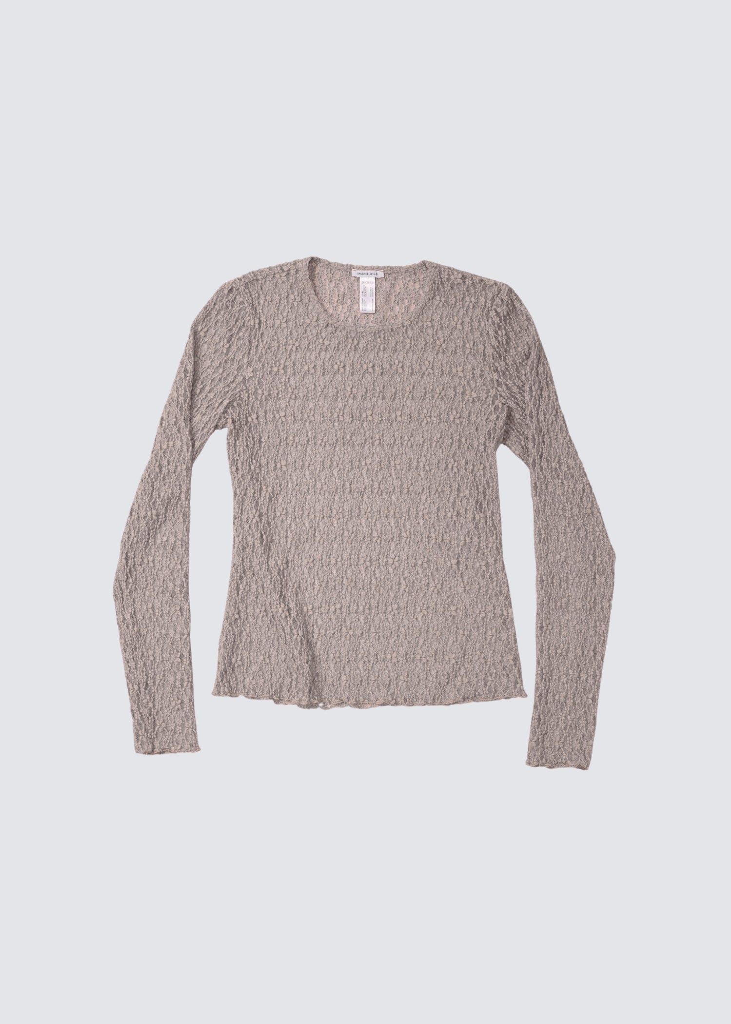 Simone Wild Longsleeve Tami in der Farbe Ash it Rundhalsausschnitt - Freigestellt vor weißem Hintergrund, Kleidungsstück Produktbild
