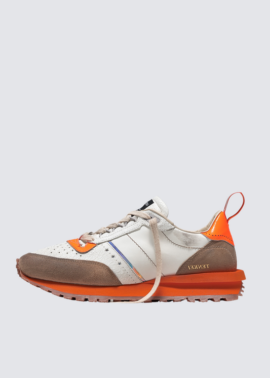 Tenkei Track, White/Orange, men's sneakers 