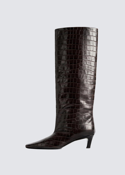 The Slim, Dark Brown/Croco, Stiefel