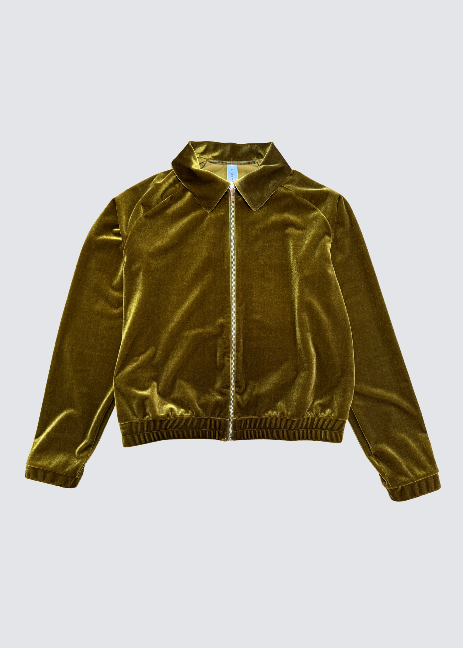 Simone Wild grün-gelbe Blouson-Jacke aus Samt - Flatshot