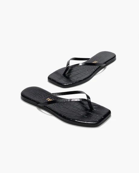 Square Toe Lily, Croc Sable, Flip Flop