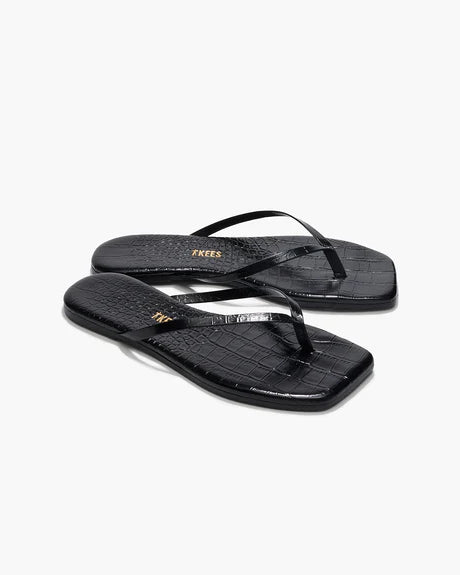 Square Toe Lily, Croc Sable, Flip Flop