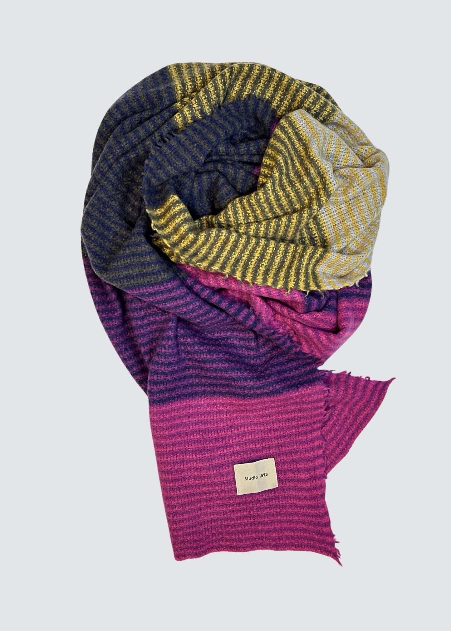 Ariana, blue/pink/yellow, wool scarf 