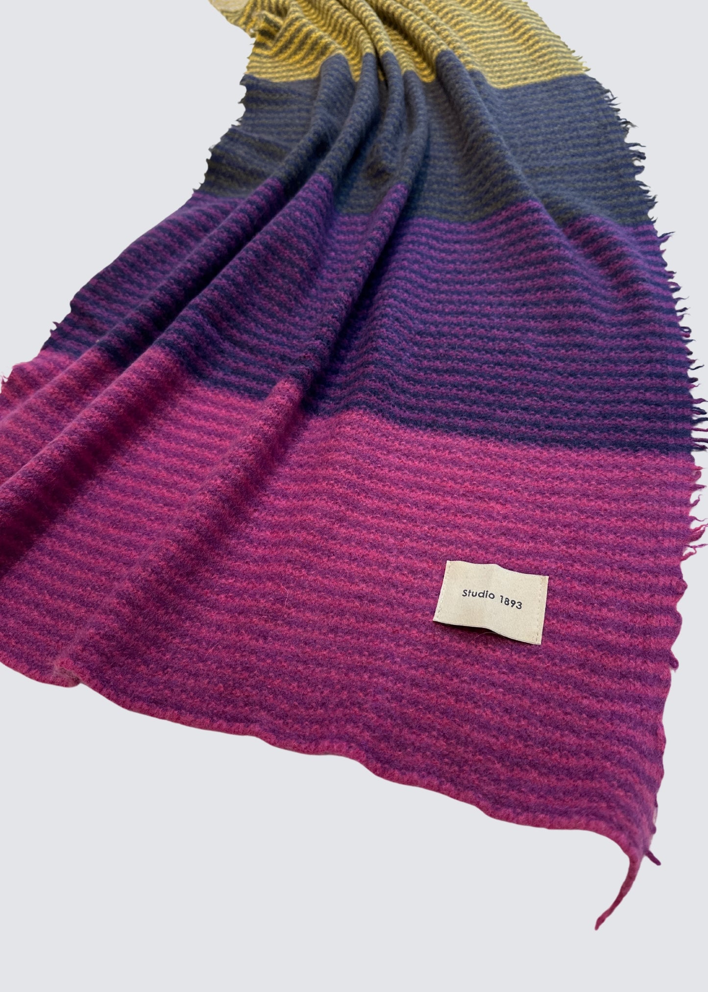 Ariana, blue/pink/yellow, wool scarf 