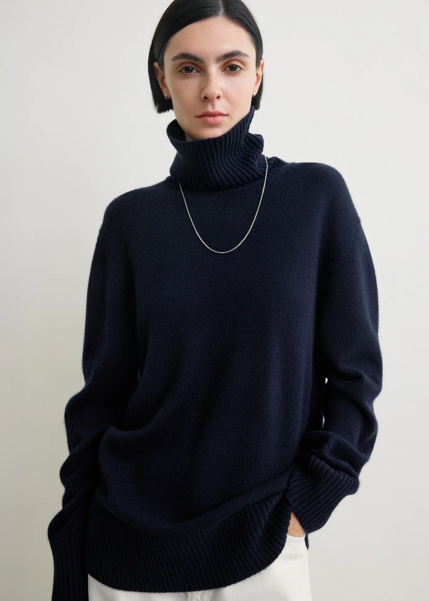 Toteme, Cashmere Turtleneck, Navy, Pullover