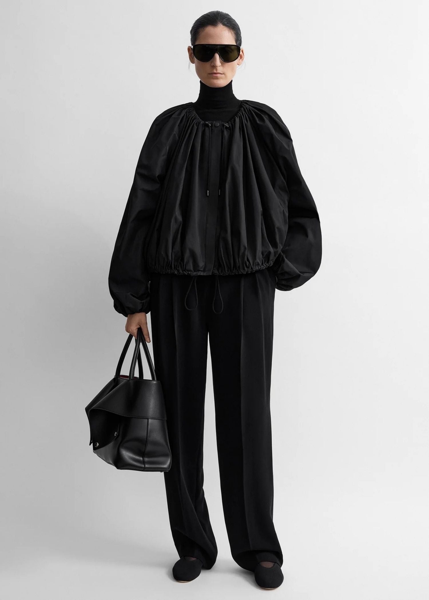Toteme, Gathered Parachute, Black, Jacke