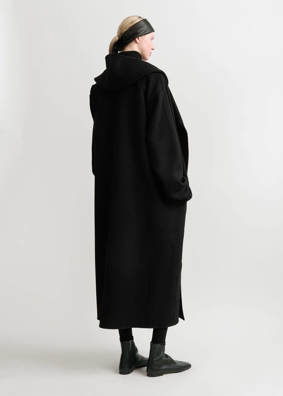 Toteme, Hoodie Belted, Black, Mantel