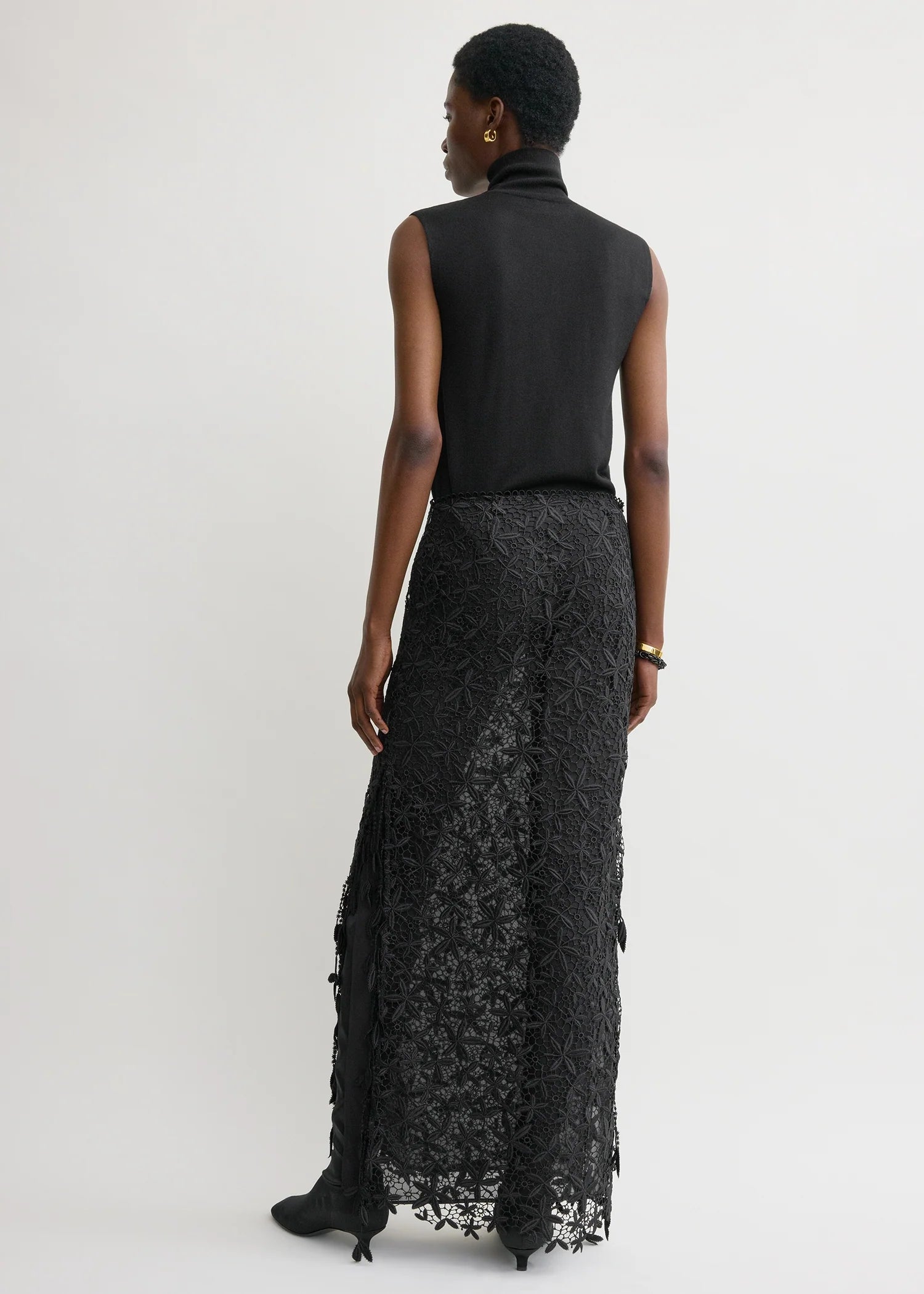 Guipure Lace, Black, Rock