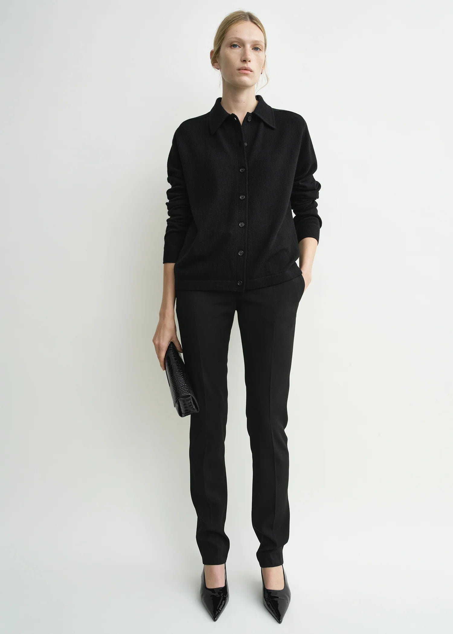 Raglan-Sleeve, Black, Cardigan