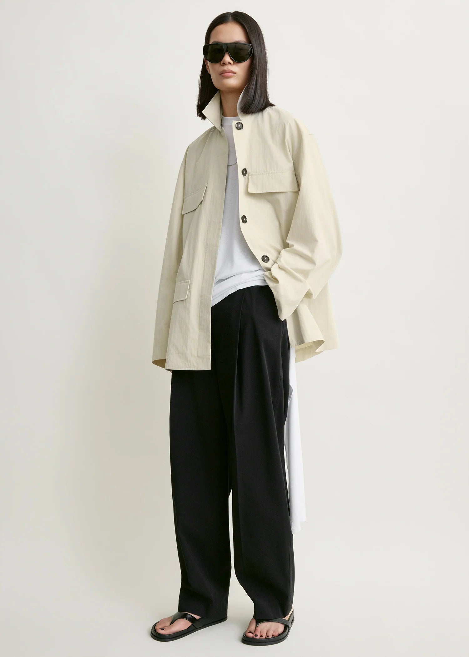 Toteme, Collard Drawstring, Oyster, Jacke