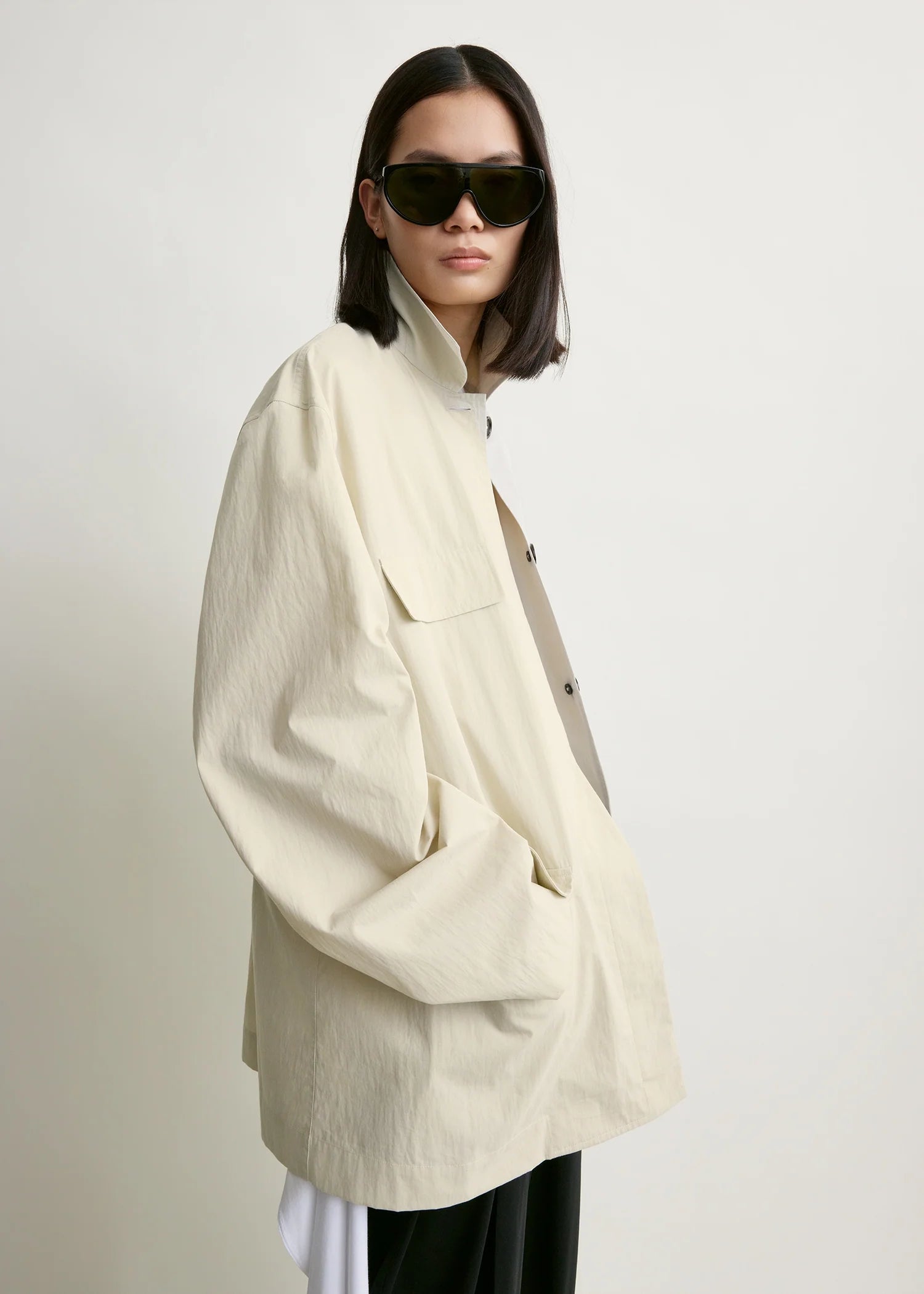Toteme, Collard Drawstring, Oyster, Jacke
