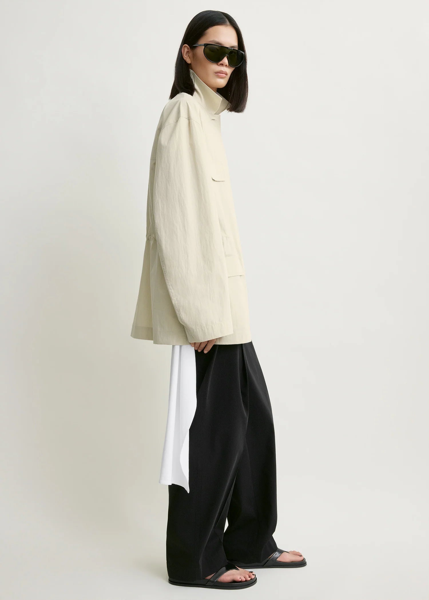 Toteme, Collard Drawstring, Oyster, Jacke