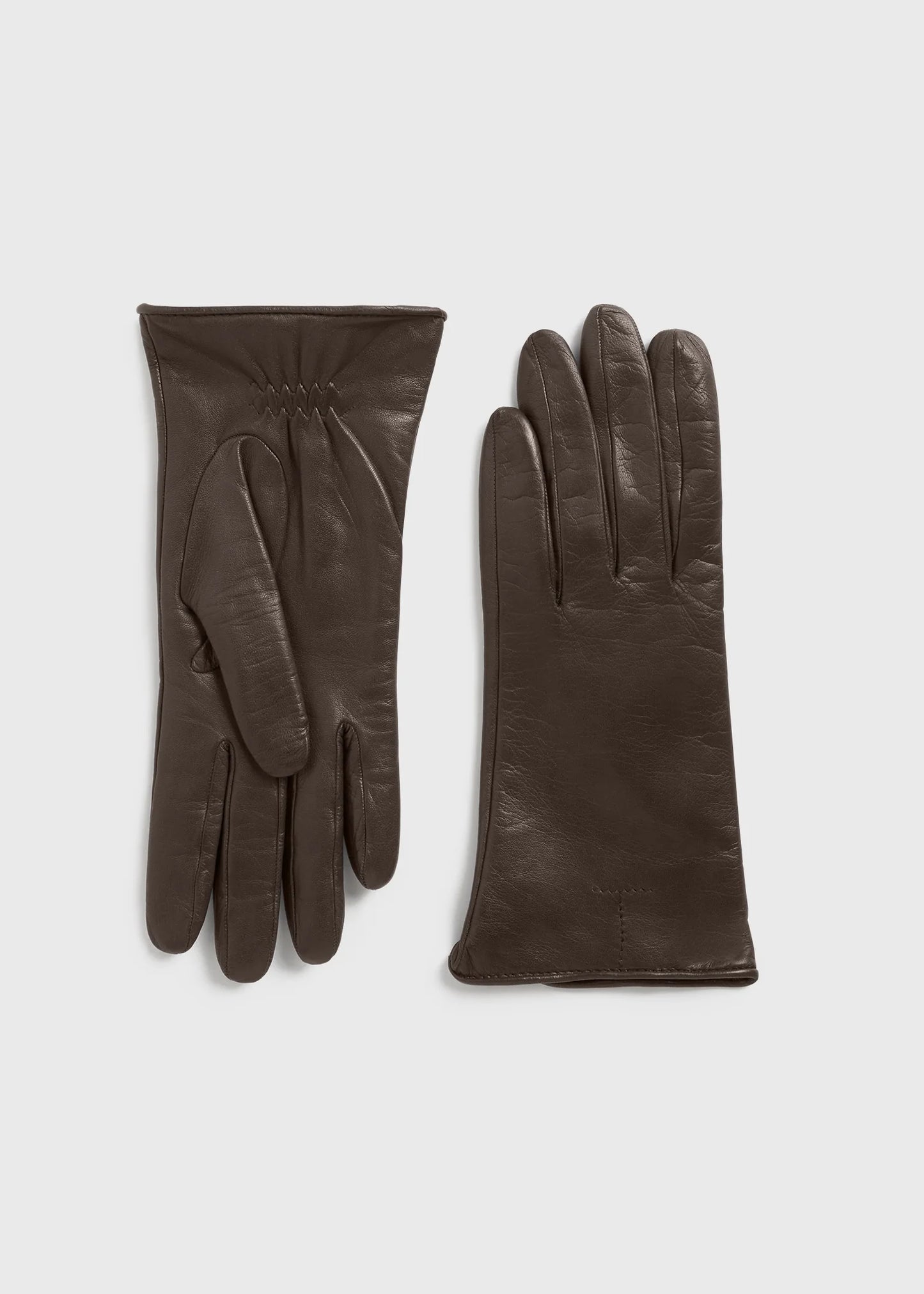 Leather Gloves, Brown, Gloves