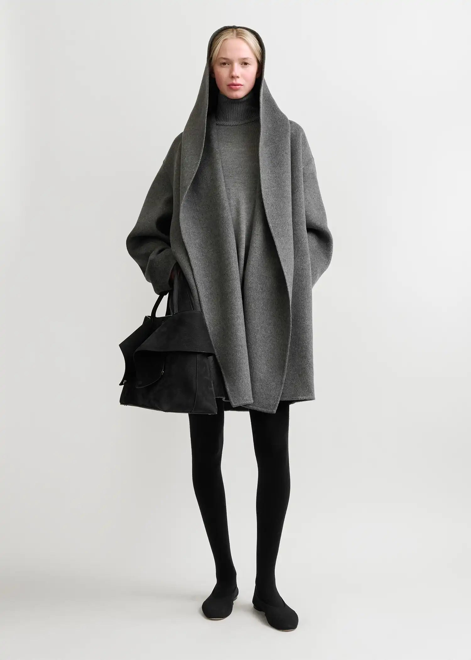 Toteme, Hoodie, Pale Grey, Mantel