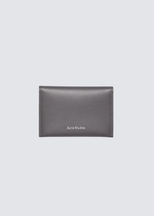 Card Holder, Dark Grey, Leder Portemonnaie