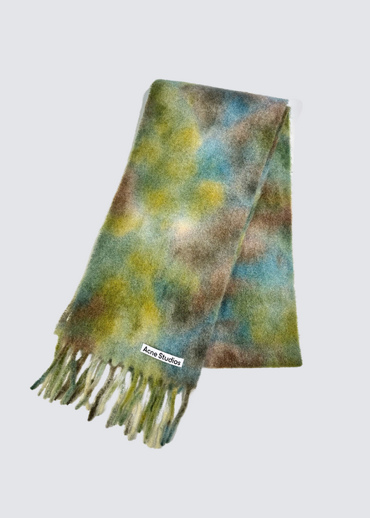 Woll-Mohair-Schal, Green/Lavender/Blue, Scarf