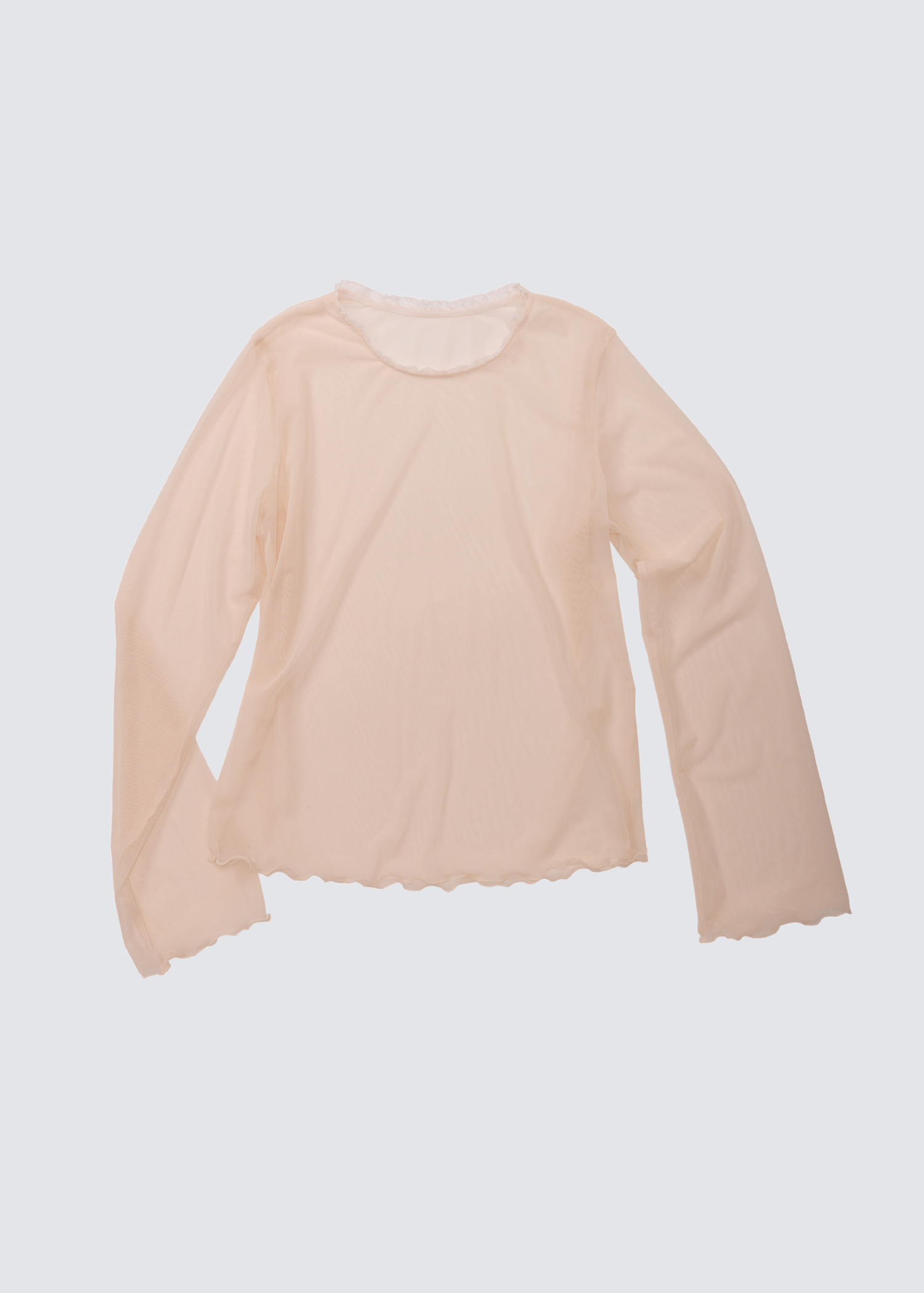 Simone Wild Langarm-Shirt aus Mesh-Stoff in puderrosa - Flatshot