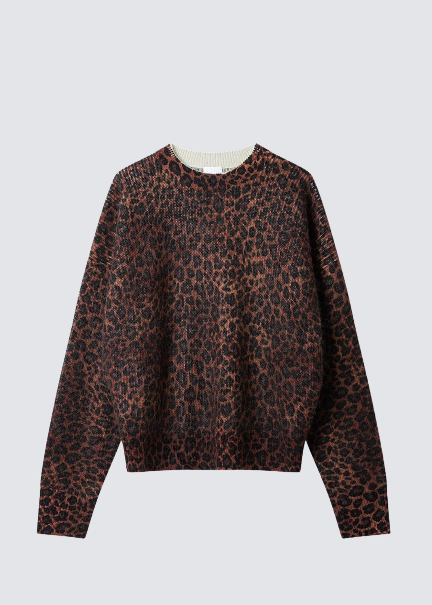 Lala Berlin Pullover aus Mohair-Mischung mit unkelbraunem Leopardenprint - Flatshot