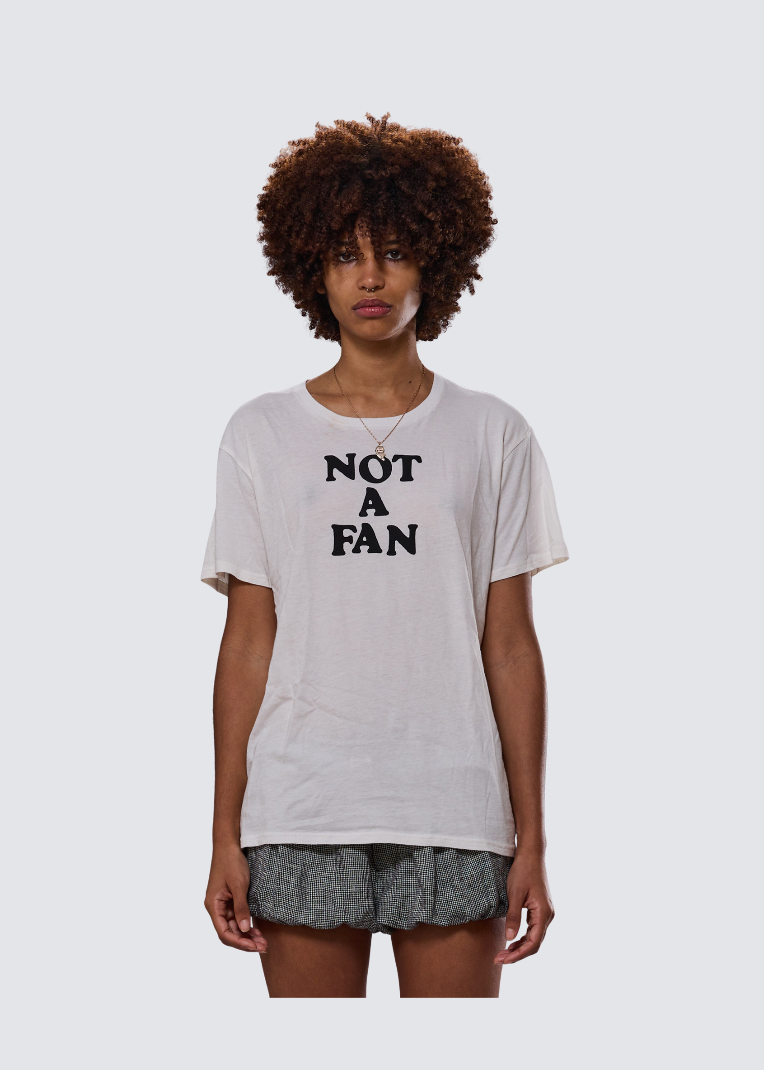Not a Fan, Ecru, T-Shirt